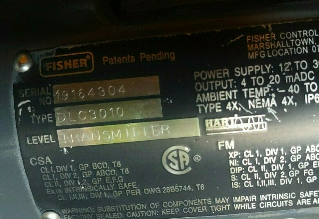 Fisher DLC3010 Level Controller class 600 249V Digital Displacer
