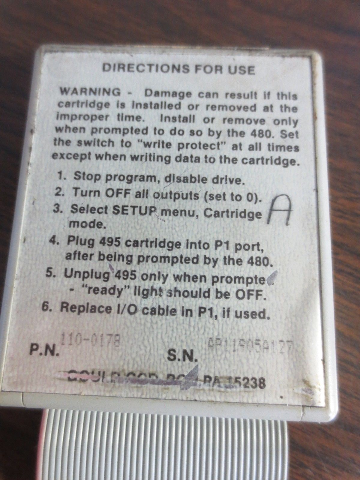 GOULD 110-0178 / MODEL 495 – DATA STORAGE CARTRIDGE