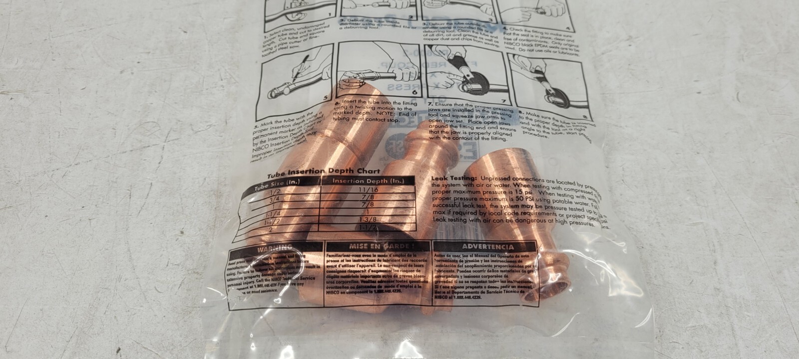 (QTY. 5) NIBCO 9008355PC Fitting Reducer 1 x 1/2 in Nominal Fitting x Press