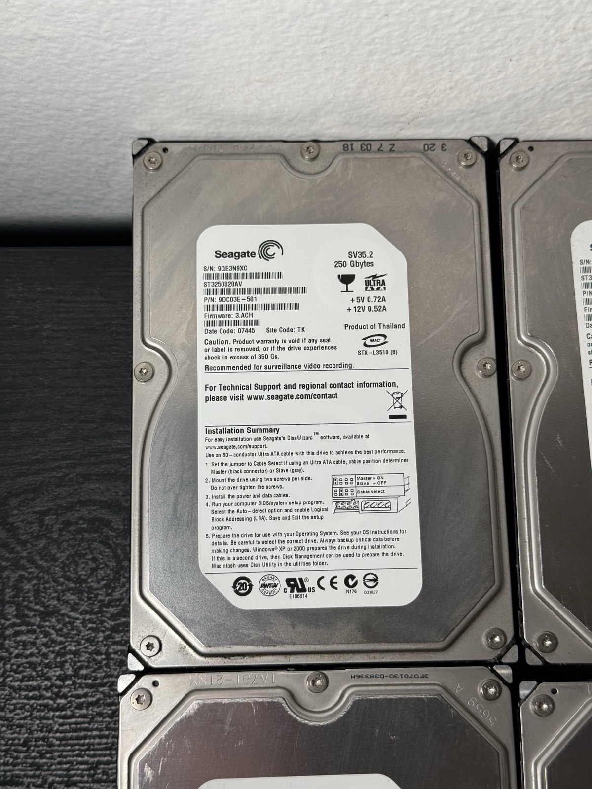 Lot of 12 Hard Drives Seagate WD Maxtor Fujitsu + Brackets UNTESTED