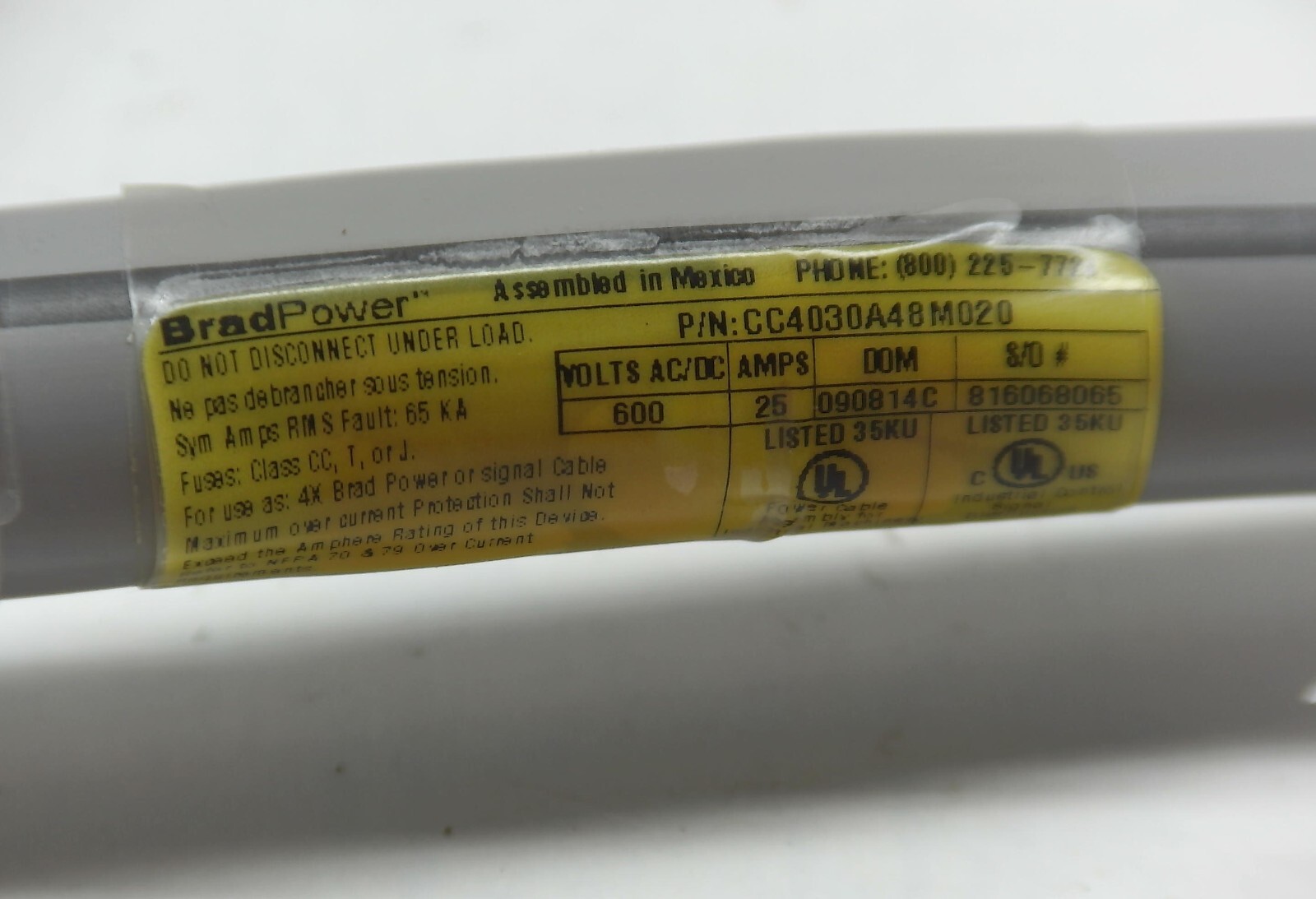 BradPower #1300640187 / 4 Pin Ext. Cable (2m)