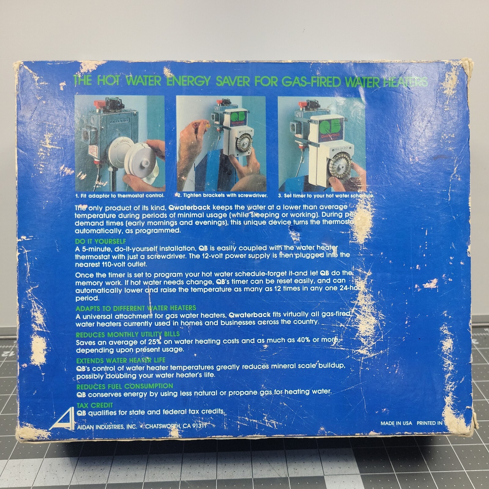 Vtg Qwaterback Hot Water Energy Saver For Gas Fired Water Heaters