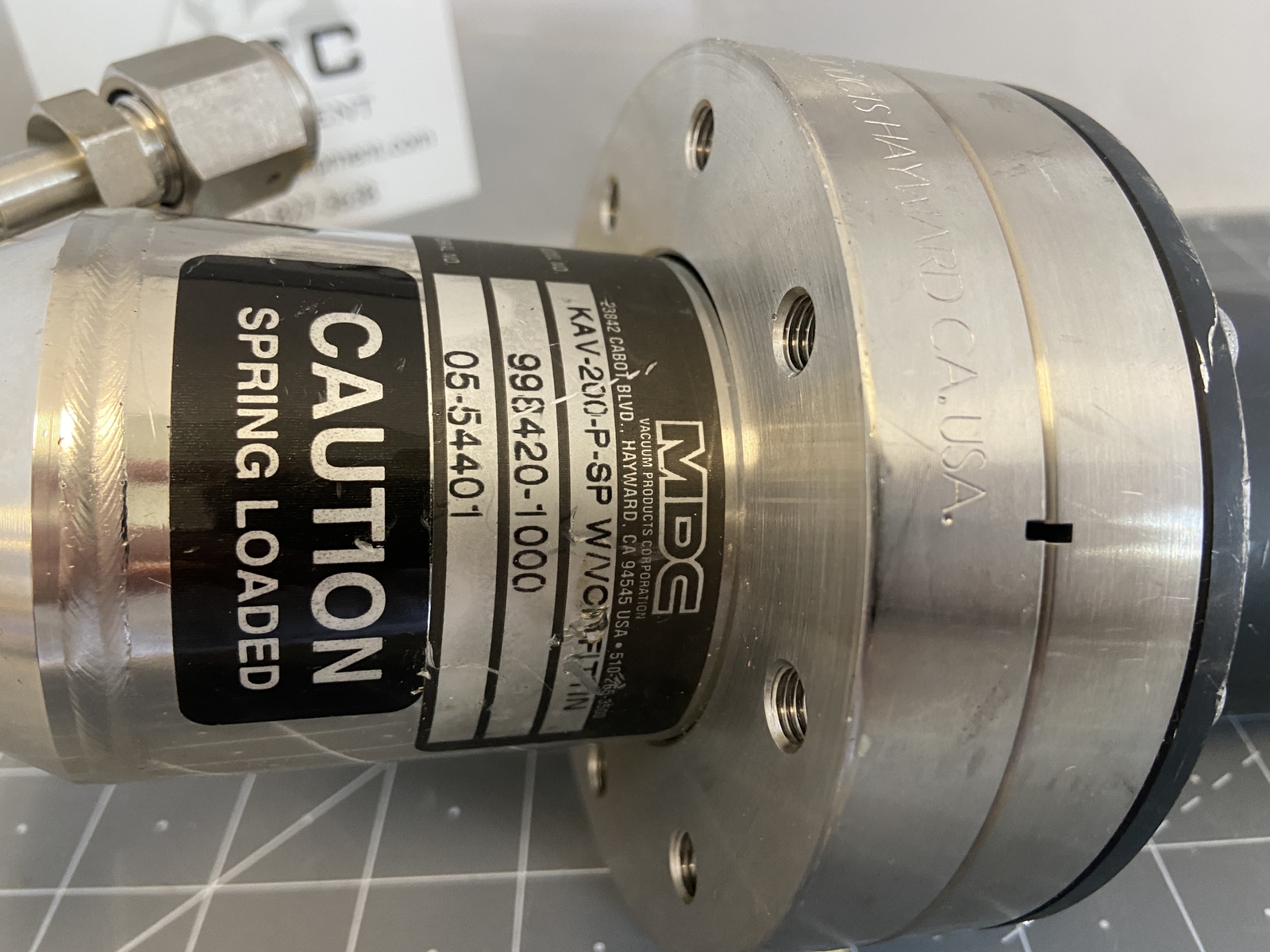 MDC Vacuum Products KAV-200-P-SP Valve PN: 998420-1000
