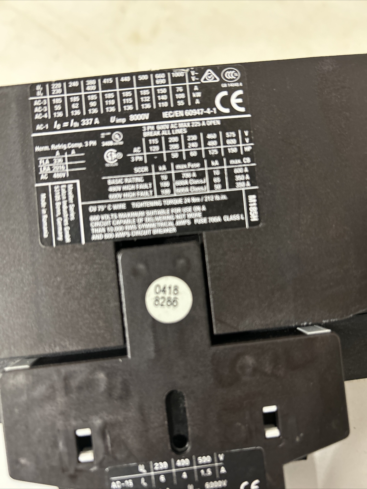 EATON DIL M185A 50-125HP 185A Contactor XTCE185H M225A-XKU-S BLOCK XTCEXTLA225A