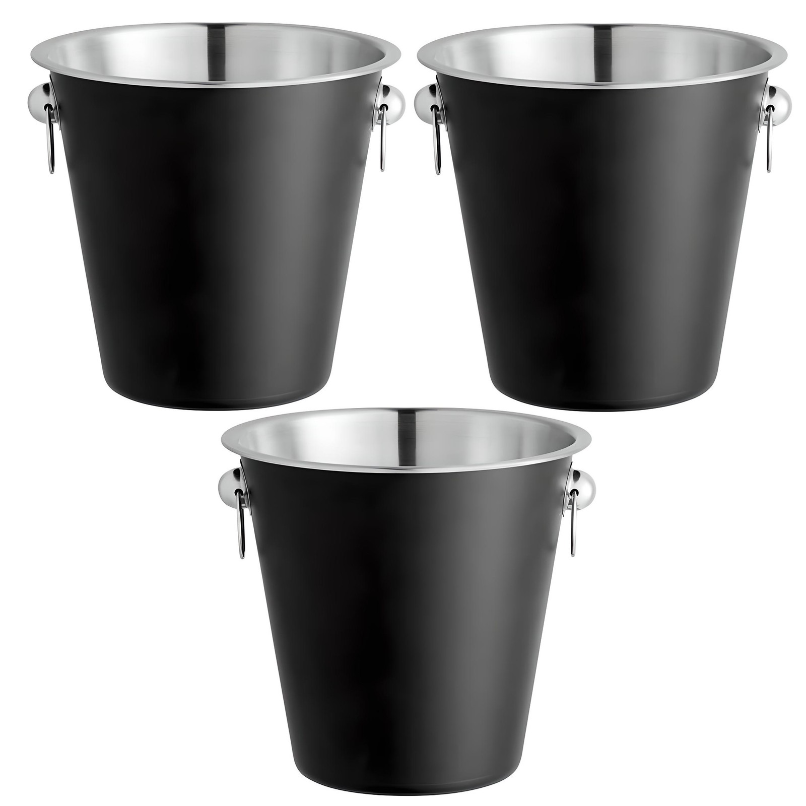 OCS Parts 8.5″ 4-Quart Black Steel Wine and Champagne Cooler Ice Bucket