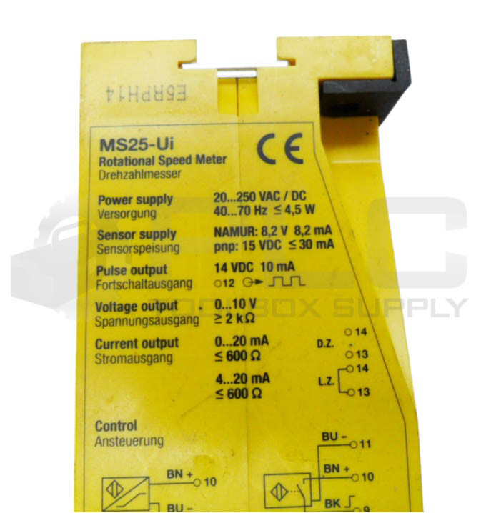 TURCK MS25-UI ROTATIONAL SPEED MONITOR 20-250V AC/DC 40-70HZ