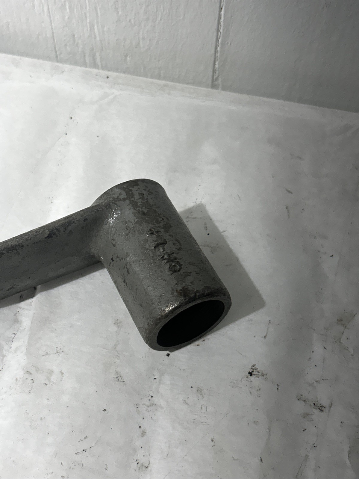 Vintage Industrial Machine Handle. Cast Iron Ch-14 Square Socket .875” Square.