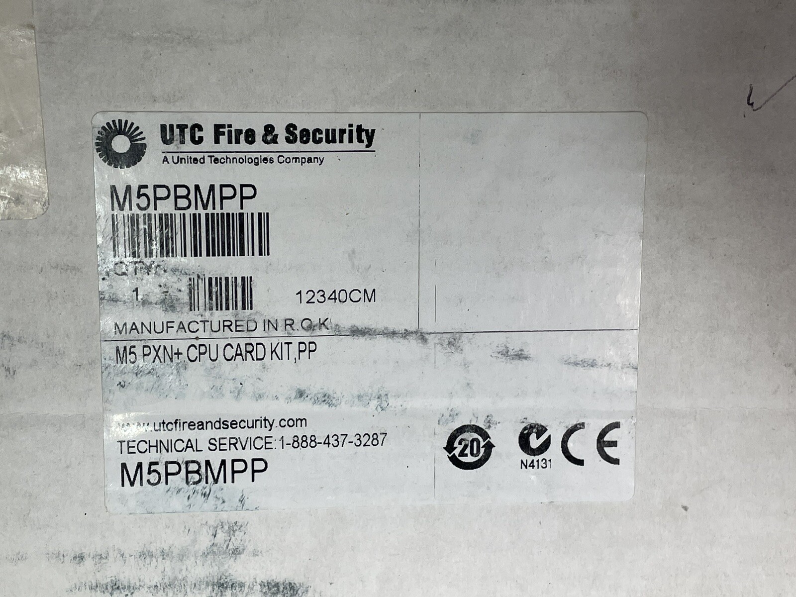 UTC M5PBMPP Access Control PXN+ CPU Card Kit Pic Pert Ethernet – Open Box