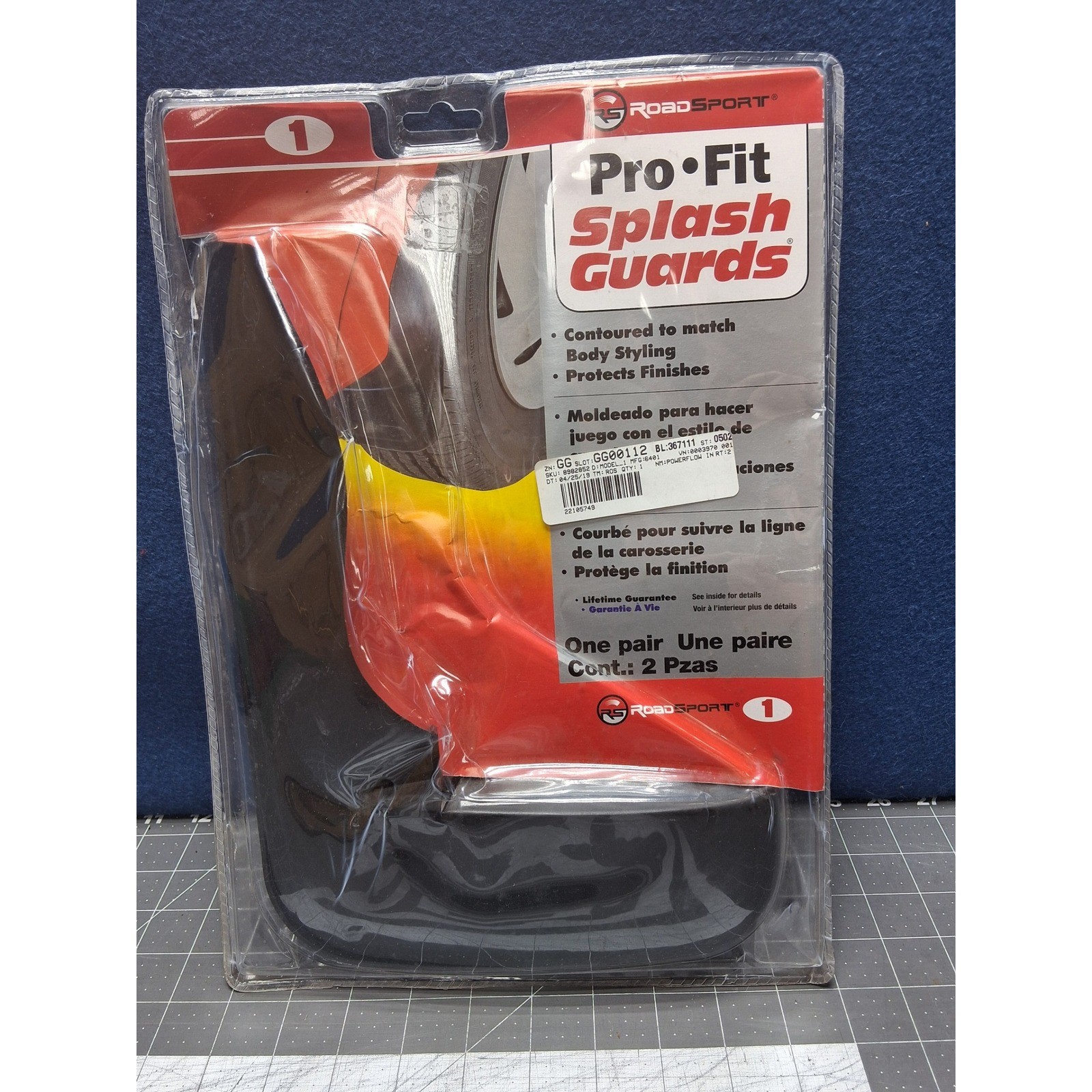 RoadSport Splash Guards Black Pro Fit Model 6401 Contoured Multi Fit Pair