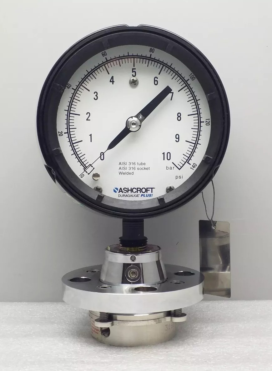 ASHCROFT DURAGAUGE PLUS 0-10 BAR GAGE 140PSI C1215 DIAPHRAGM