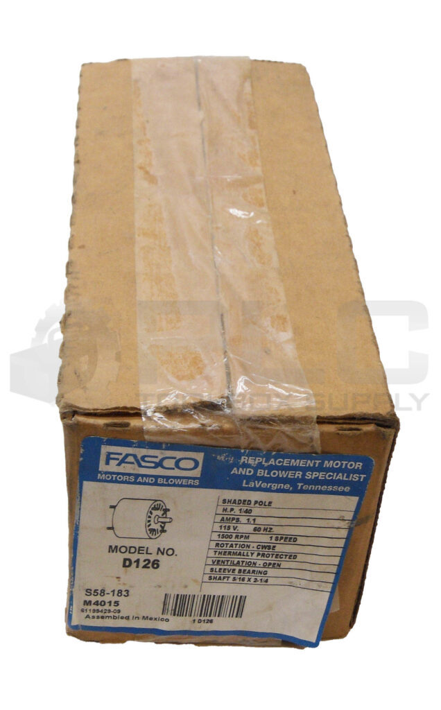 SEALED NEW FASCO D126 MOTOR 1/40HP 150RPM 1.1A 115V 60HZ 1 SPEED