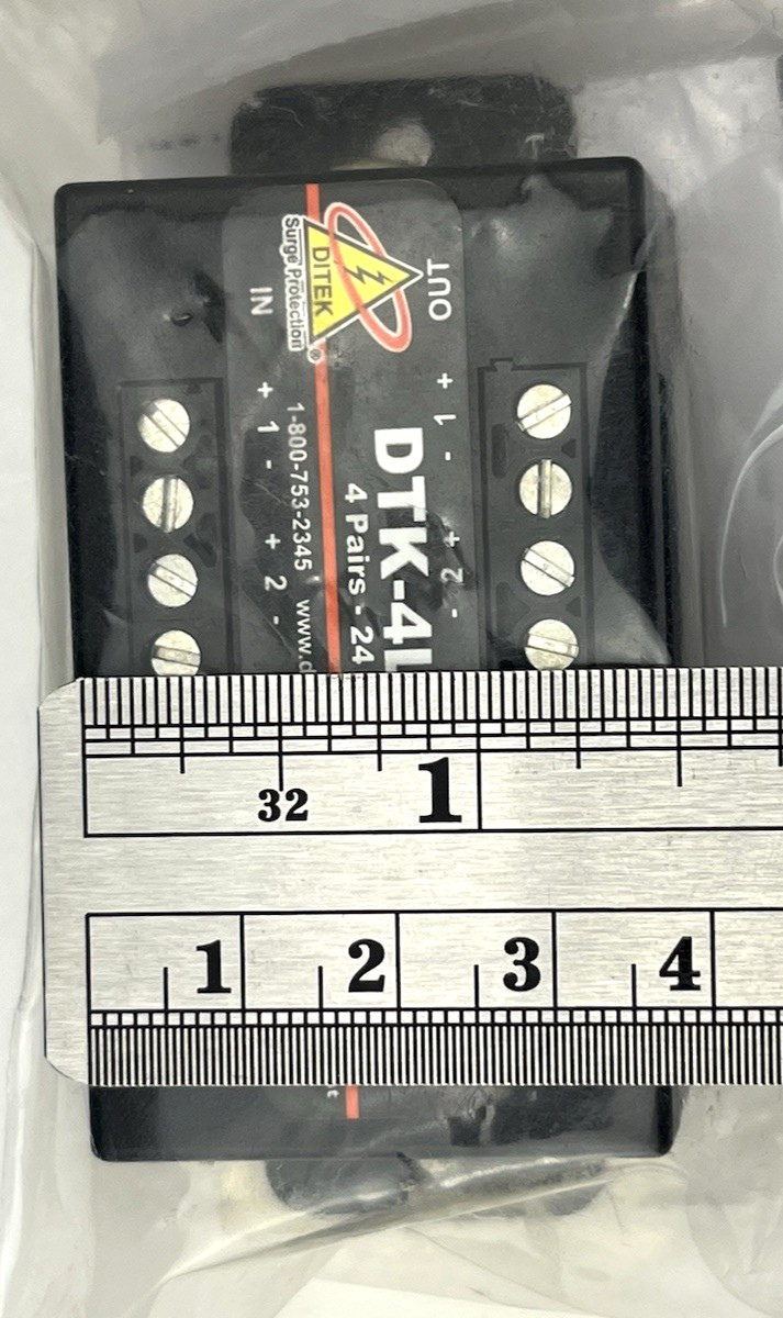 New Ditek DTK-4LVLPLV Surge Protector 4 Pair 30V 12-30 AWG Terminal Strip