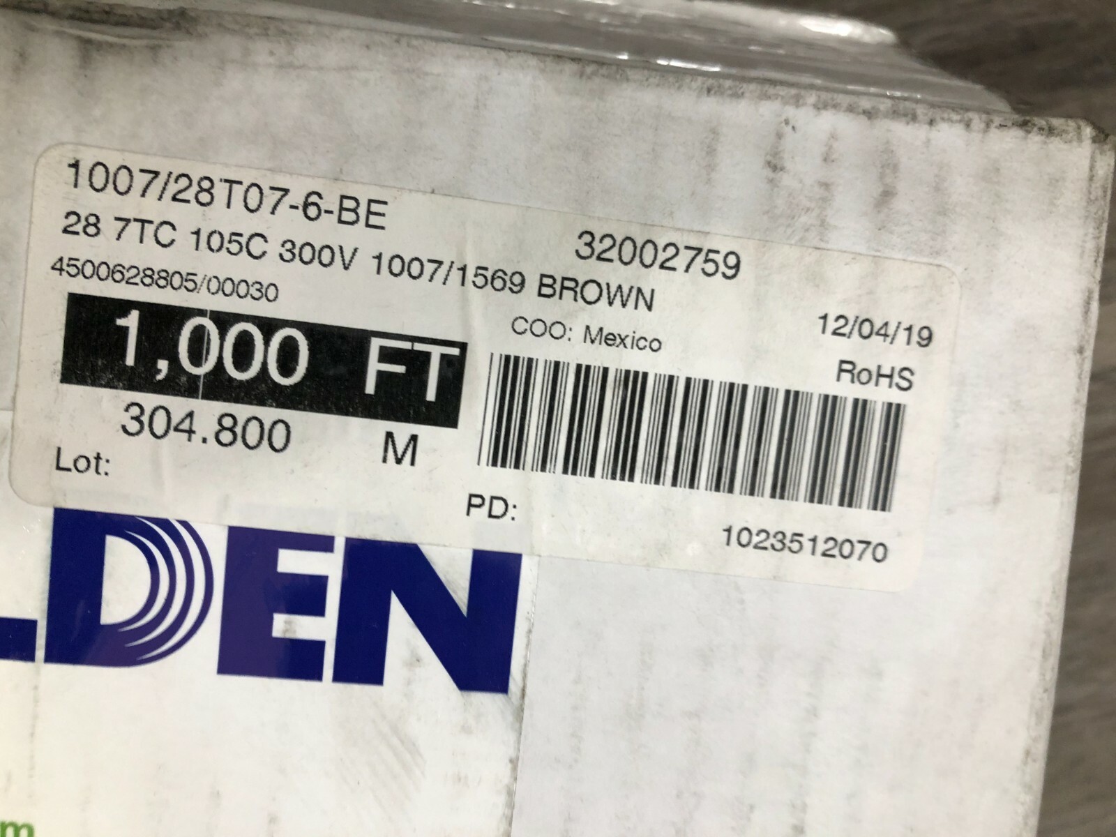 Belden 9928 0011000 PVC Hookup Wire 28 AWG 300V Brown, 1000 FT (305 M)