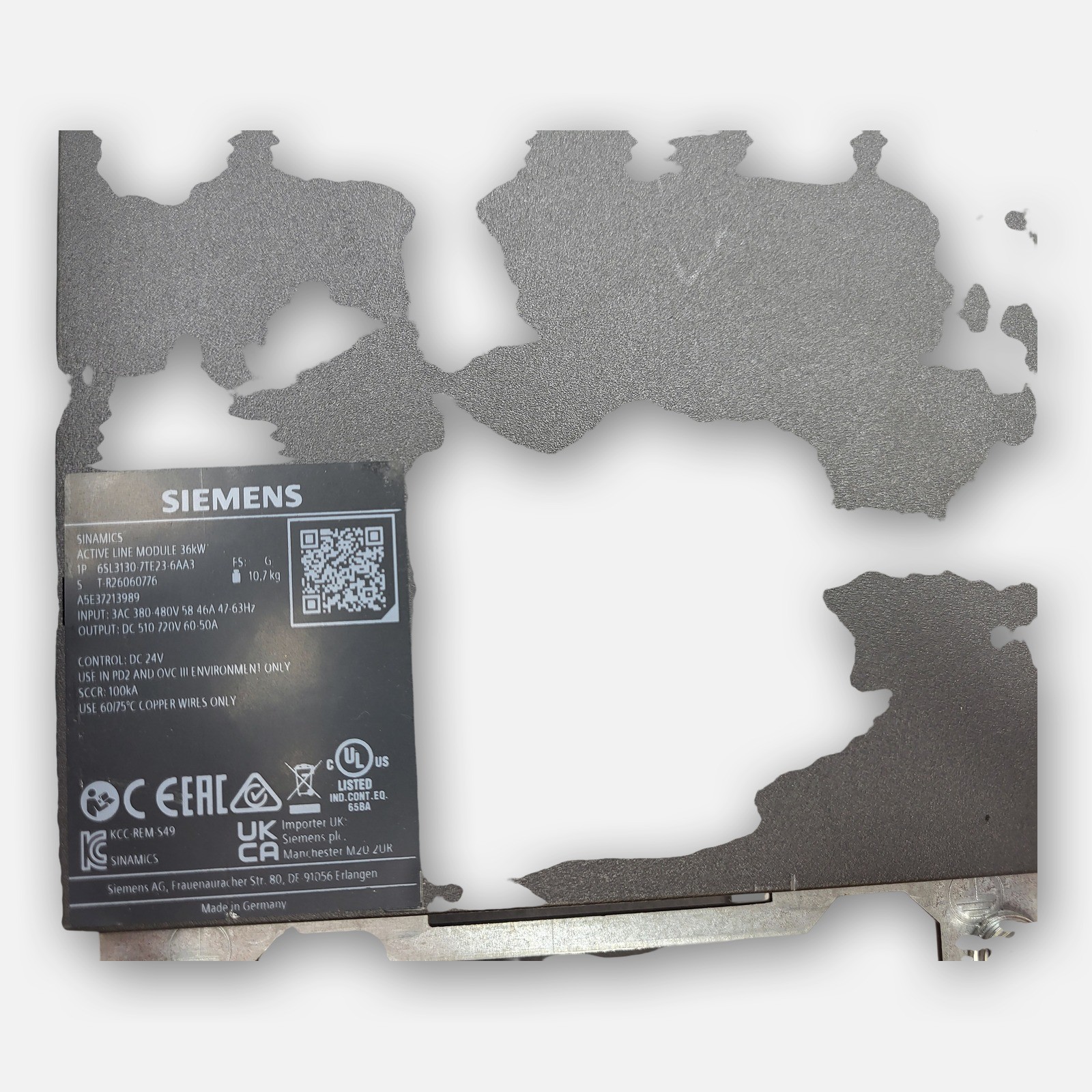 SIEMENS 6SL3130-7TE23-6AA3 ACTIVE LINE MODULE 380-480V 46A 47-63HZ