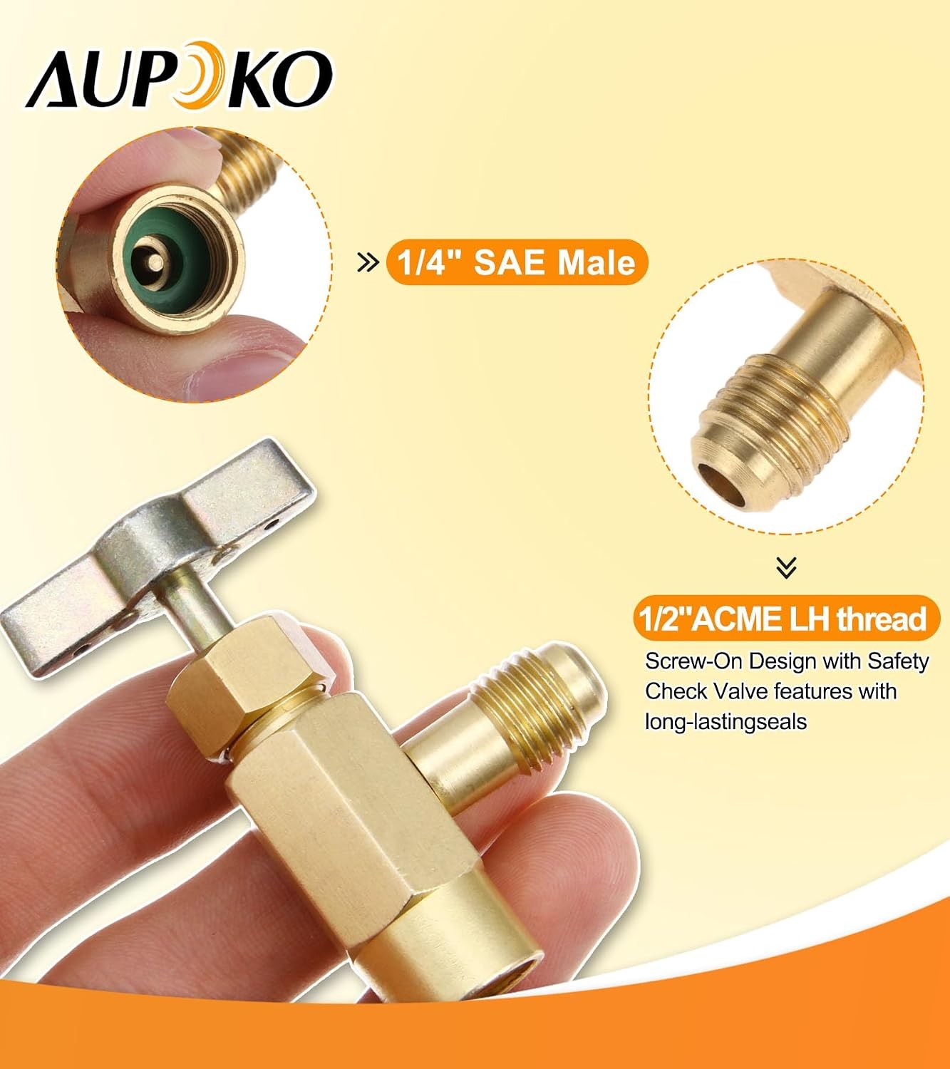 R1234YF Self-Sealing Can Tap with R134A 1/2” to 1/4” SAE Refrigerant Adapter