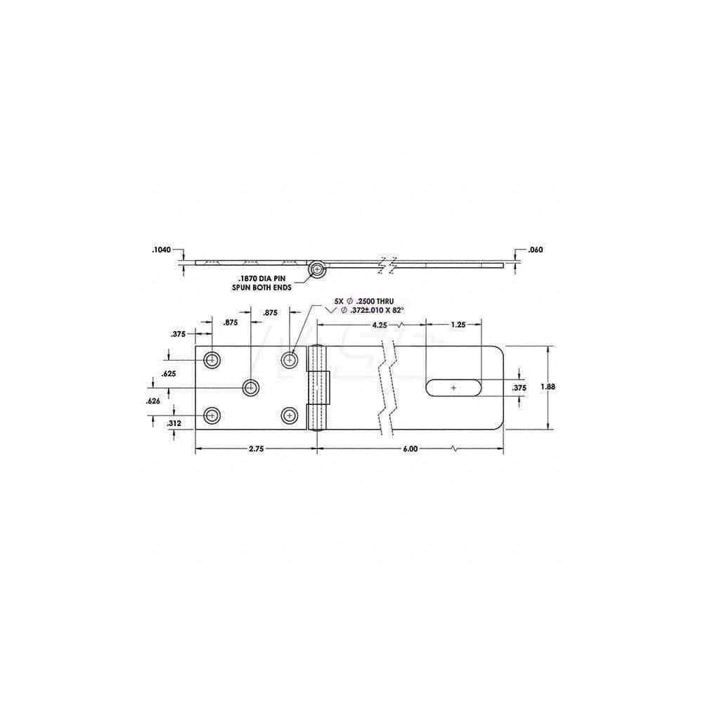 Made in USA 1.88″ Long x 8-3/4″ Wide, Hasp Stainless Steel