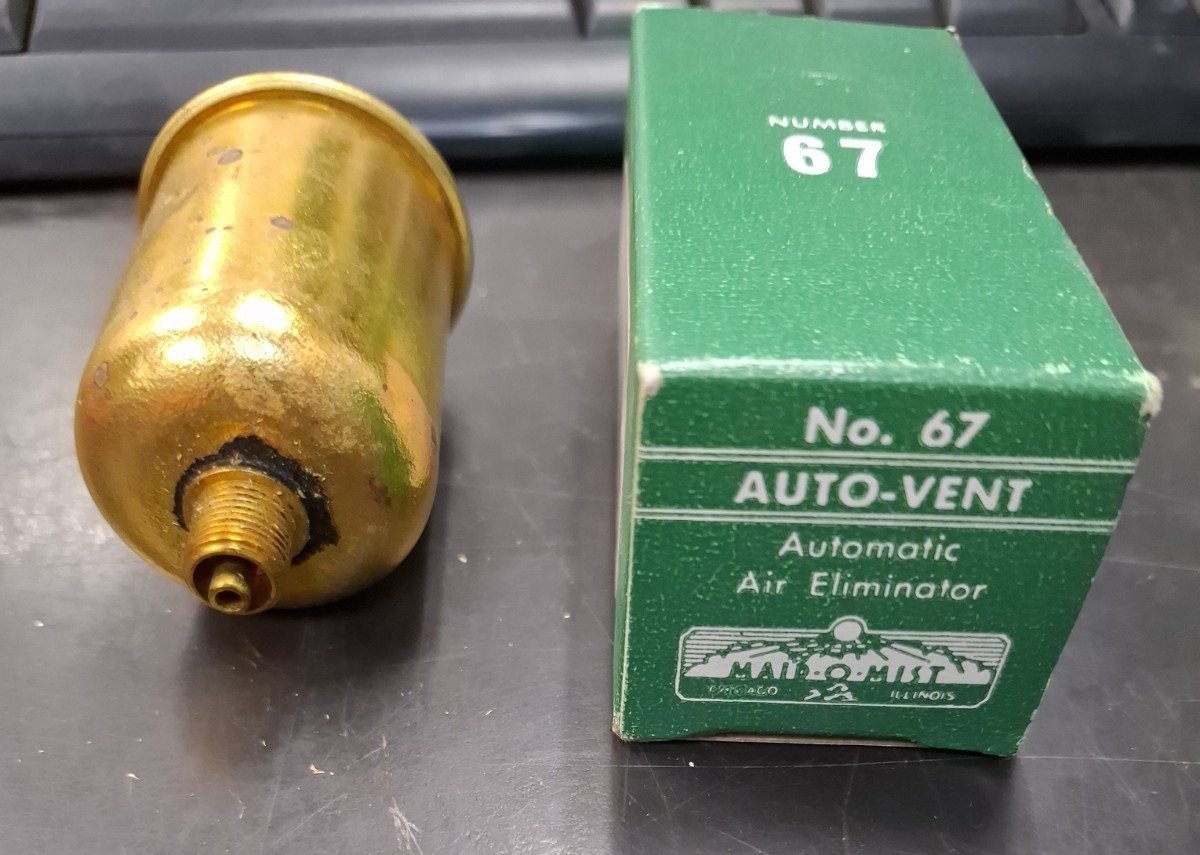 NEW Maid O Mist USA Automatic Air Eliminator Auto-Vent No 67 Brass Finish 1/8″