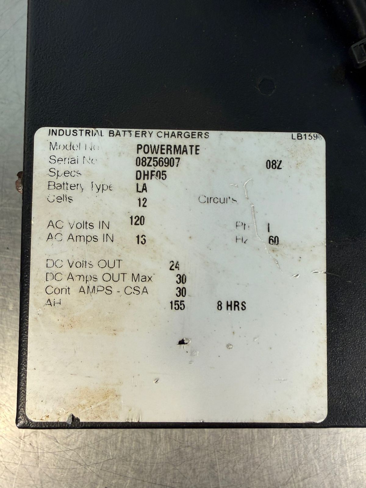 Industrial Battery Charger Powermate – Specs DHF05 Type La. (6.2.5)