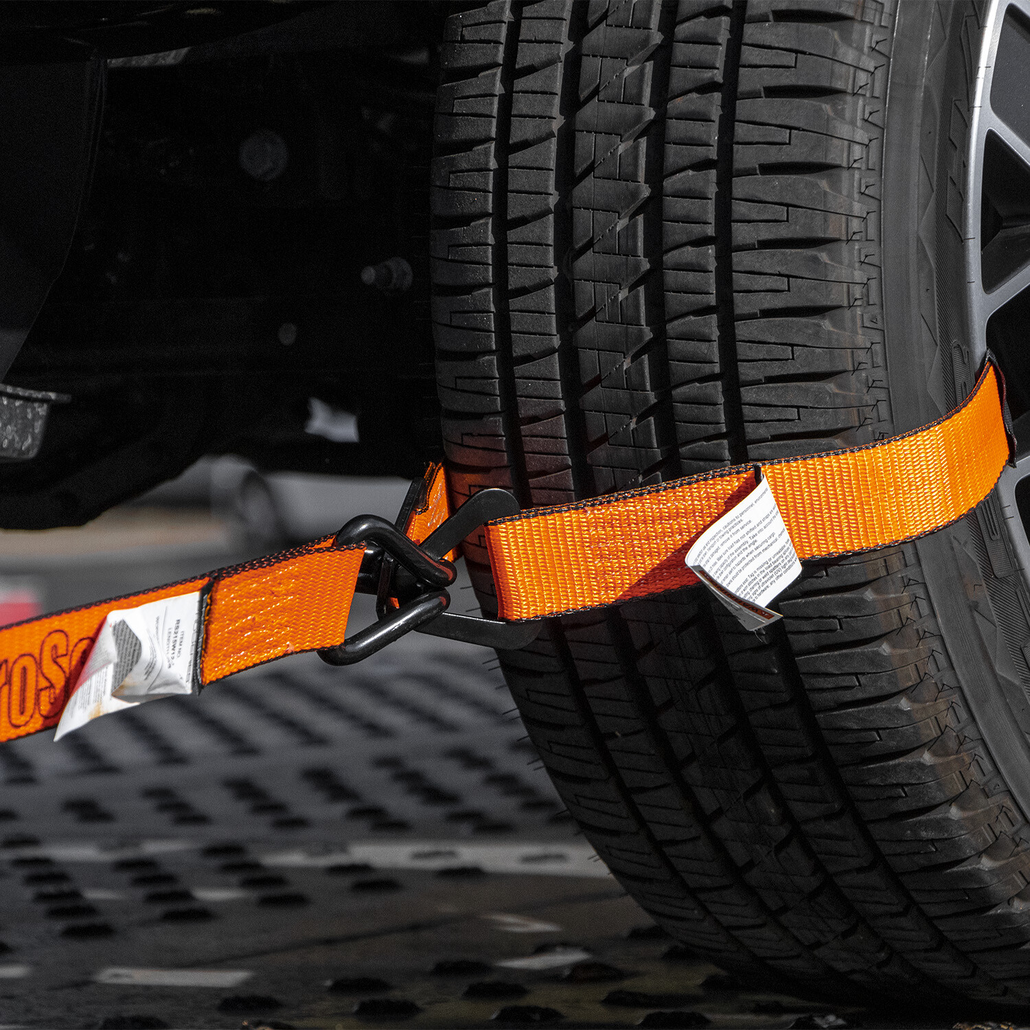 VULCAN PROSeries Orange Axle Strap Tie Down Kit – Wire Hook Ratchet Straps