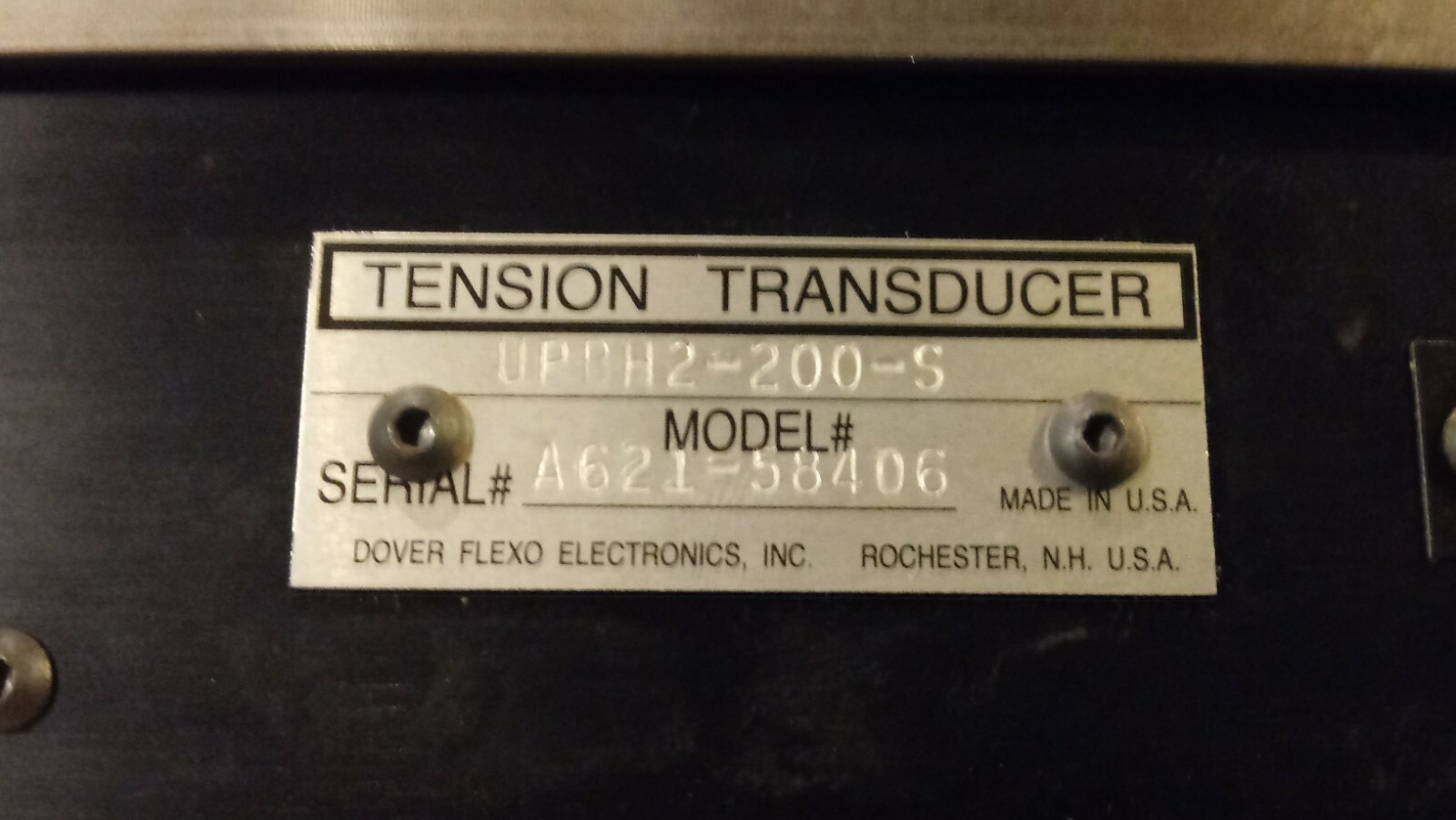 New Dover Flexo UPBH2-200-S Tension Transducer s/n A621-58406