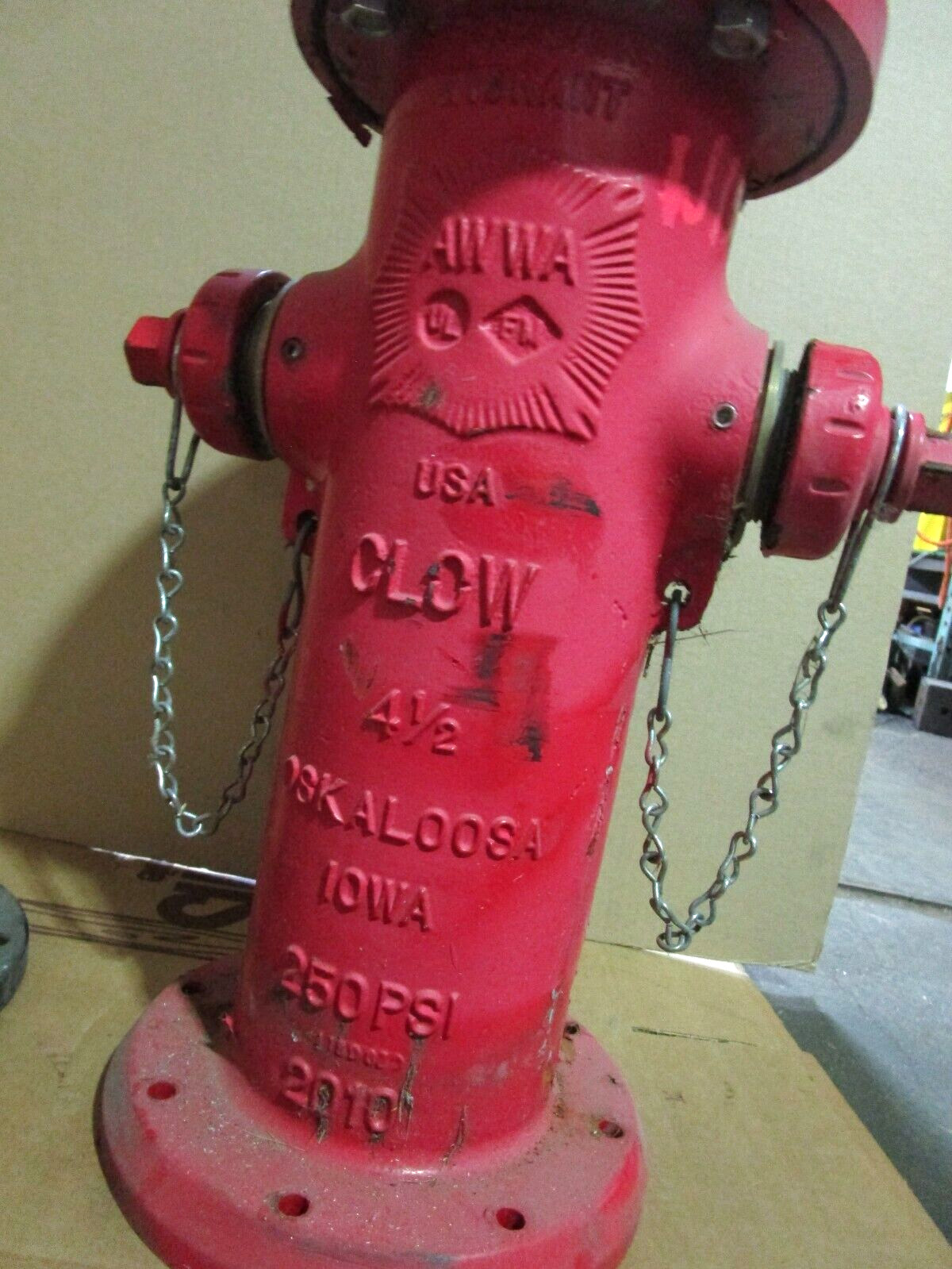 Clow Fire Hydrant 4-1/2 Oskaloosa Iowa 250 PSI 47973WIS