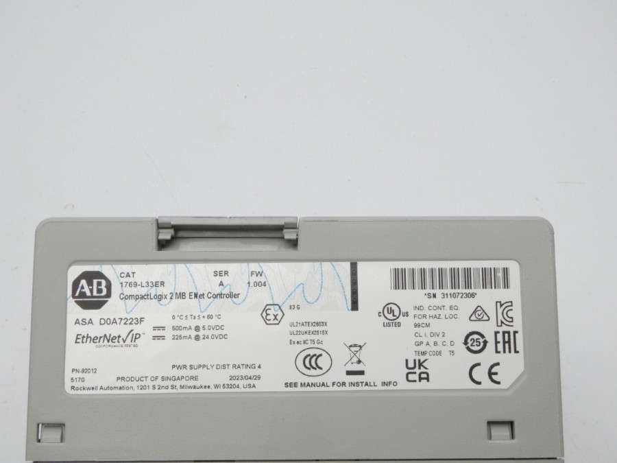 INDUSTRIAL SPARE PART 1769-L33ER SER. A F/W 1.004 24.0VDC NSMP