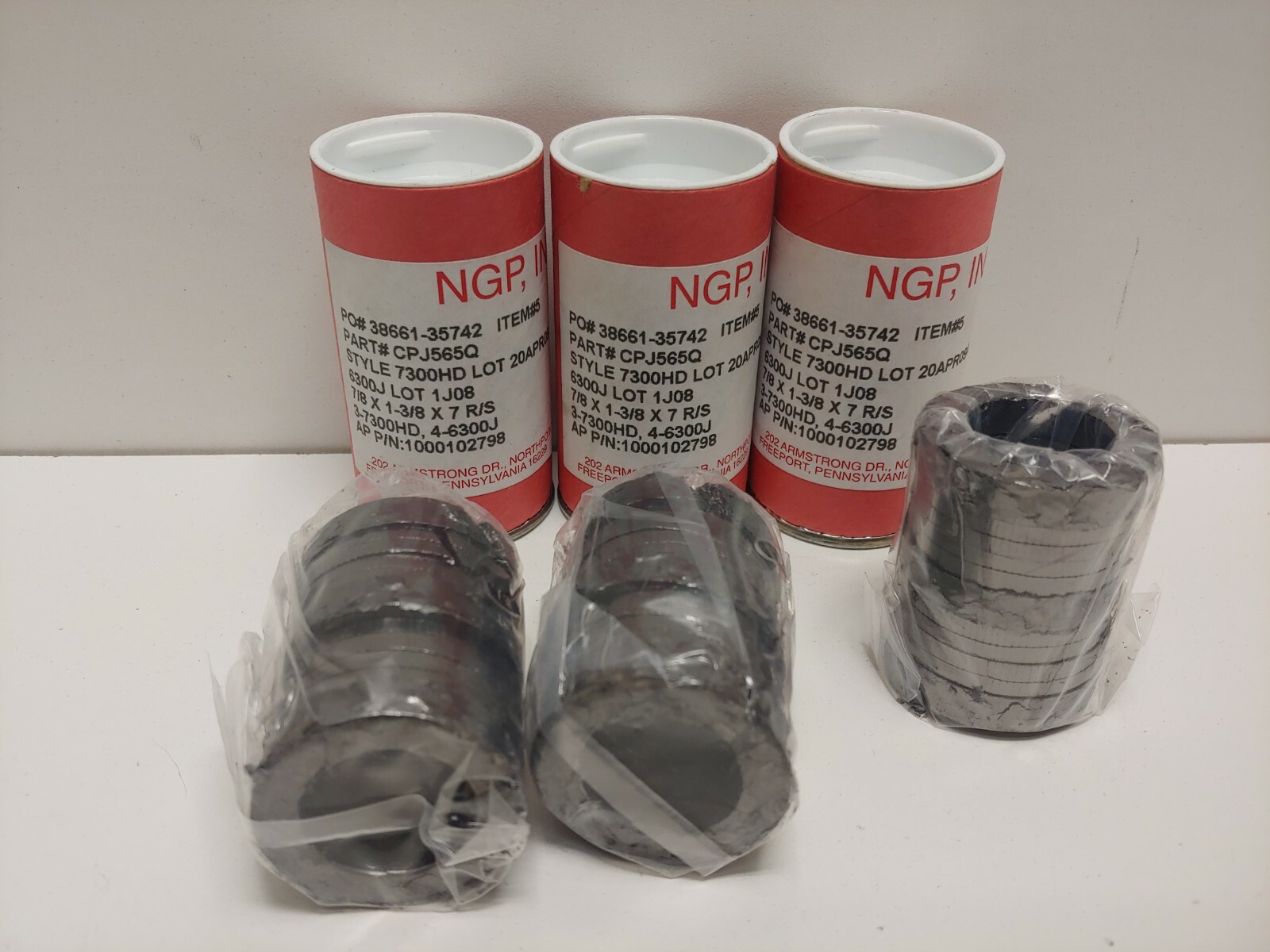 SET OF 3 NEW OLD STOCK NGP 7/8 X 1-3/8 PACKING RING PACKS 7300HD 4-6300J CPJ565Q
