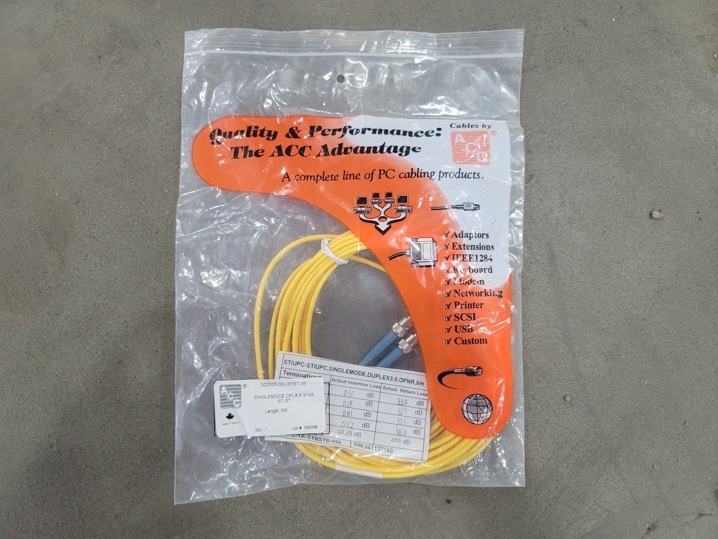 SURPLUS NEW 000335-SD-STST-05 5M Fiber Optic Patch Cord Cable – Wire & Cable