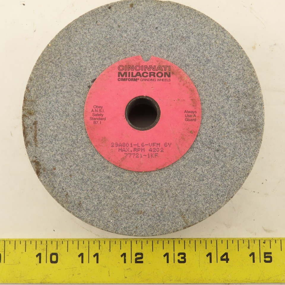 Cincinnati Milacron 29A80-L6-VFM 6Y 5″ Dia. x 2″ Wide Grinding Wheel 4202 Rpm