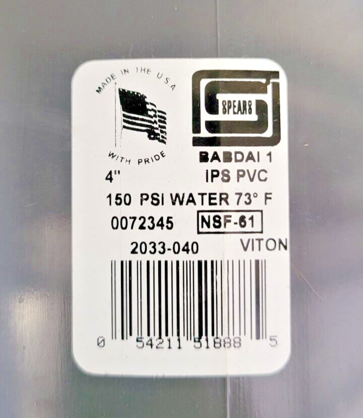 🟠SPEARS IPS PVC 4″ 150 FLANGED GATE VALVE PESSCO IS OFFERING 1 G050624-2-3 🗽