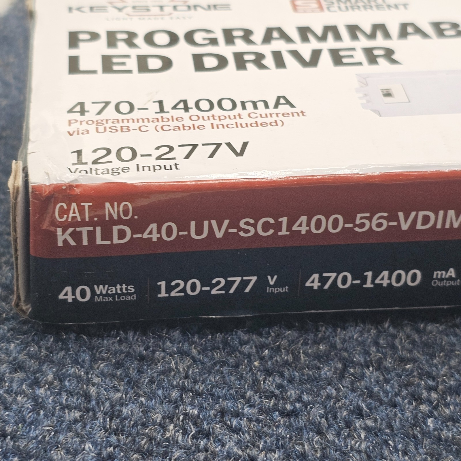 Keystone KTLD-40-UV-SC1400-56-VDIM-W1/USB US Class 2 Programmable LED driver