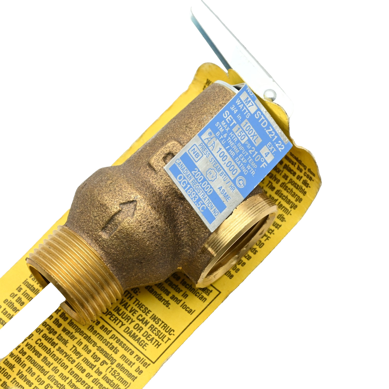 Watts Regulator M7 STD.Z21.22 3/4in Relief Valve 150PSI 210F