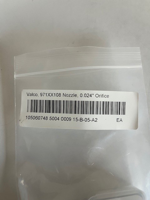 Valco Melton 971XX108 Hot Melt Glue Nozzle Straight 0.60mm Orifice 1.25mm NEW