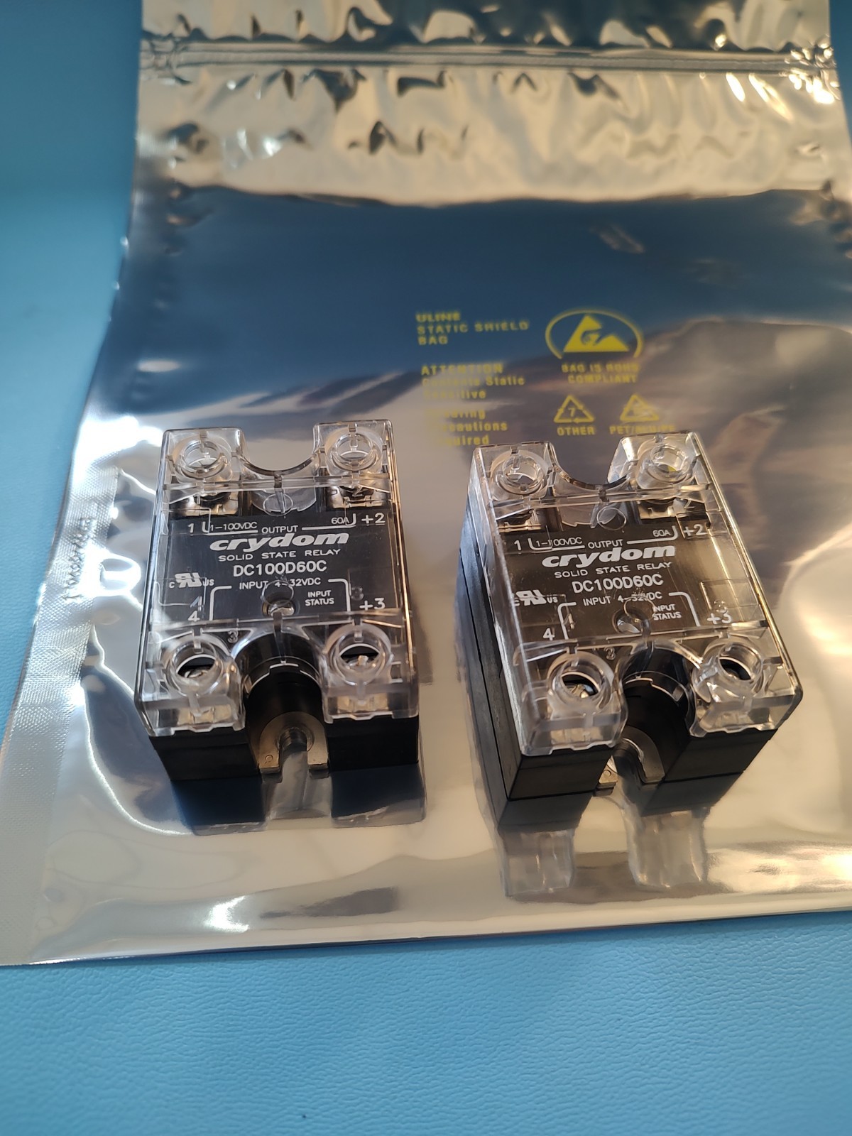 (2)Crydom DC100D60C Solid State Relay 1-100vbc 60A *TESTED* 2 relays