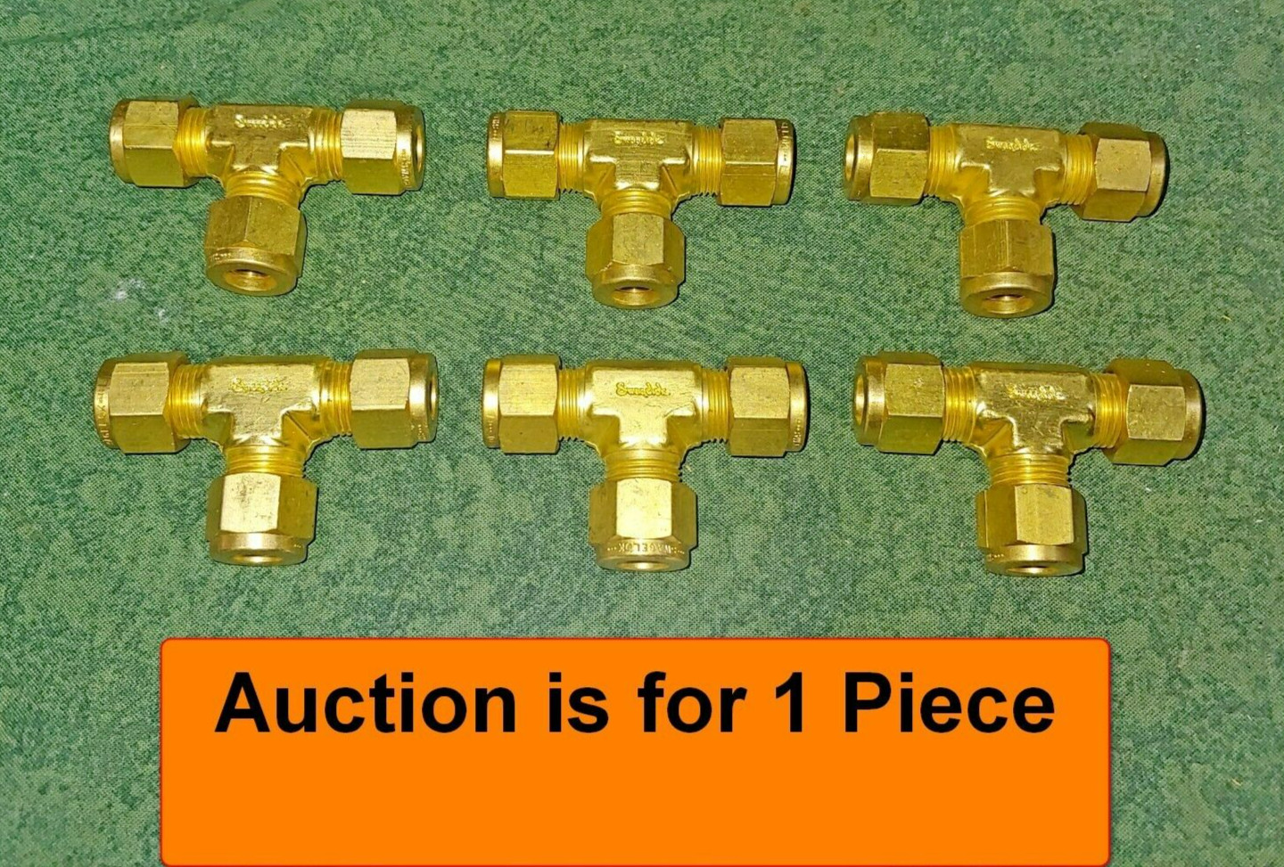 One (1) Swagelock 3/8″ Brass Compression “Tee” Fitting (44925-A10)