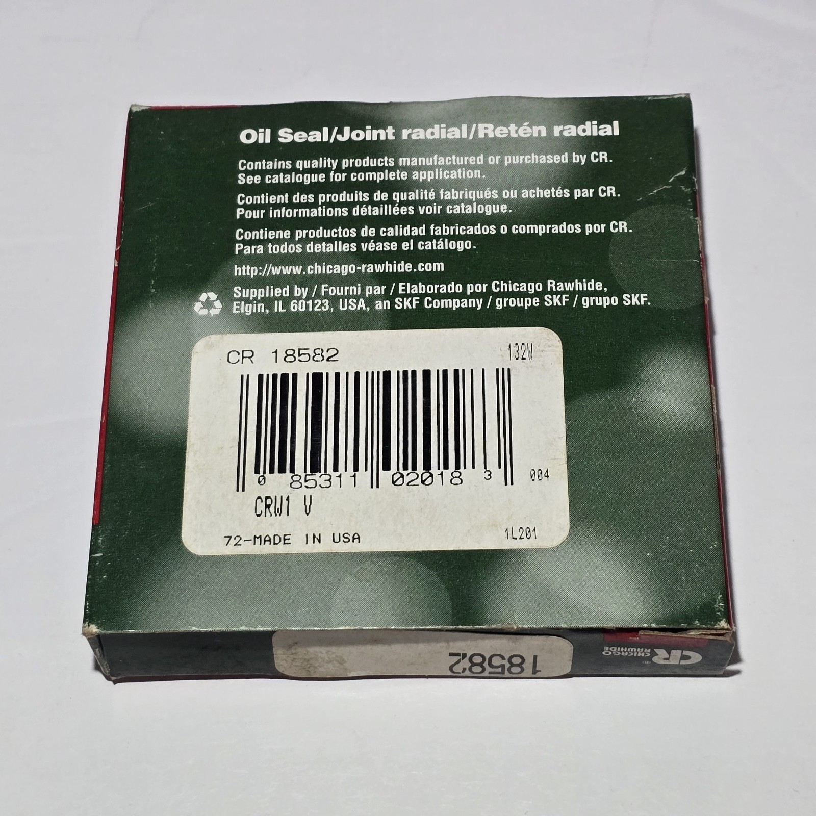 18582 CR Joint Radial Shaft Seal Made In USA – VP-252 Shaker Drive SKF Chicago