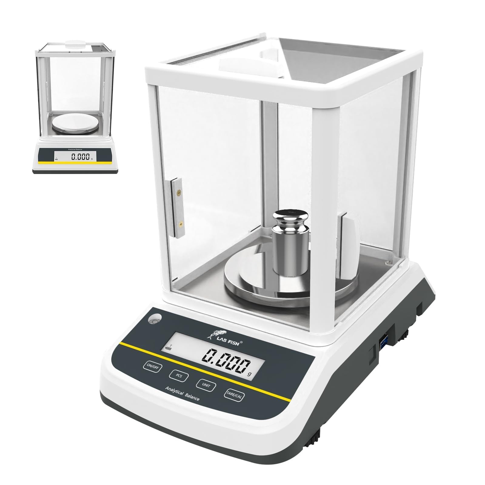 LAB FISH Dual Display Analytical Balance 500g x 1mg Scale High Precision 0.00…