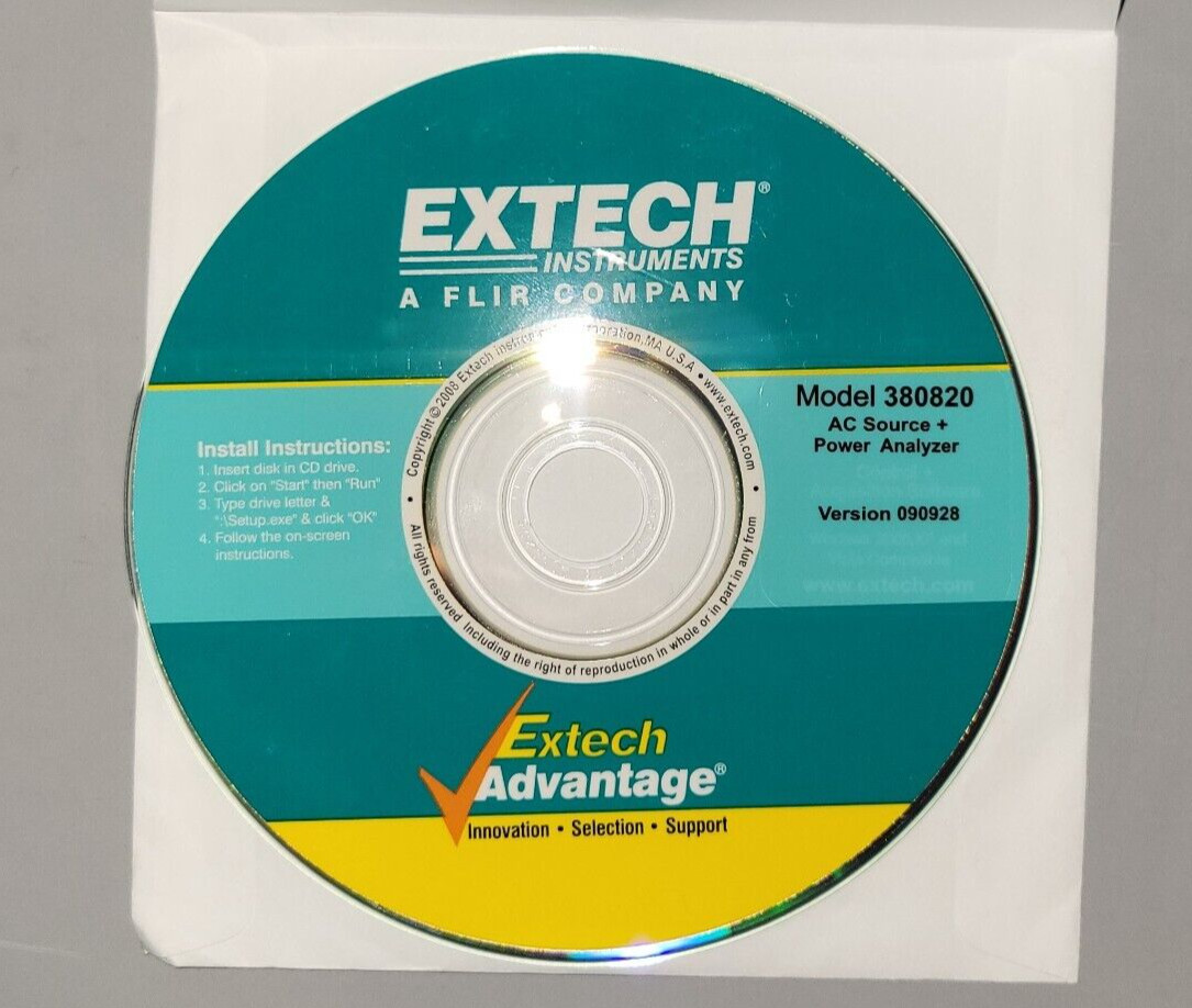 Extech Instruments Model 380820 Software CD and User’s Manual (C1)