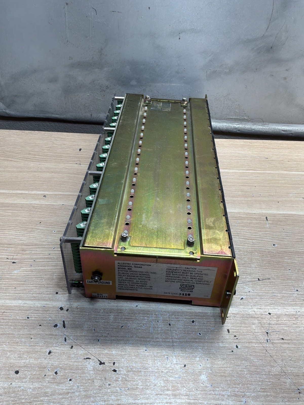 COMPLETE ALLESTEC 800-1690 16-SLOT FIRE ALARM CONTROL UNIT RACK/JUA3401