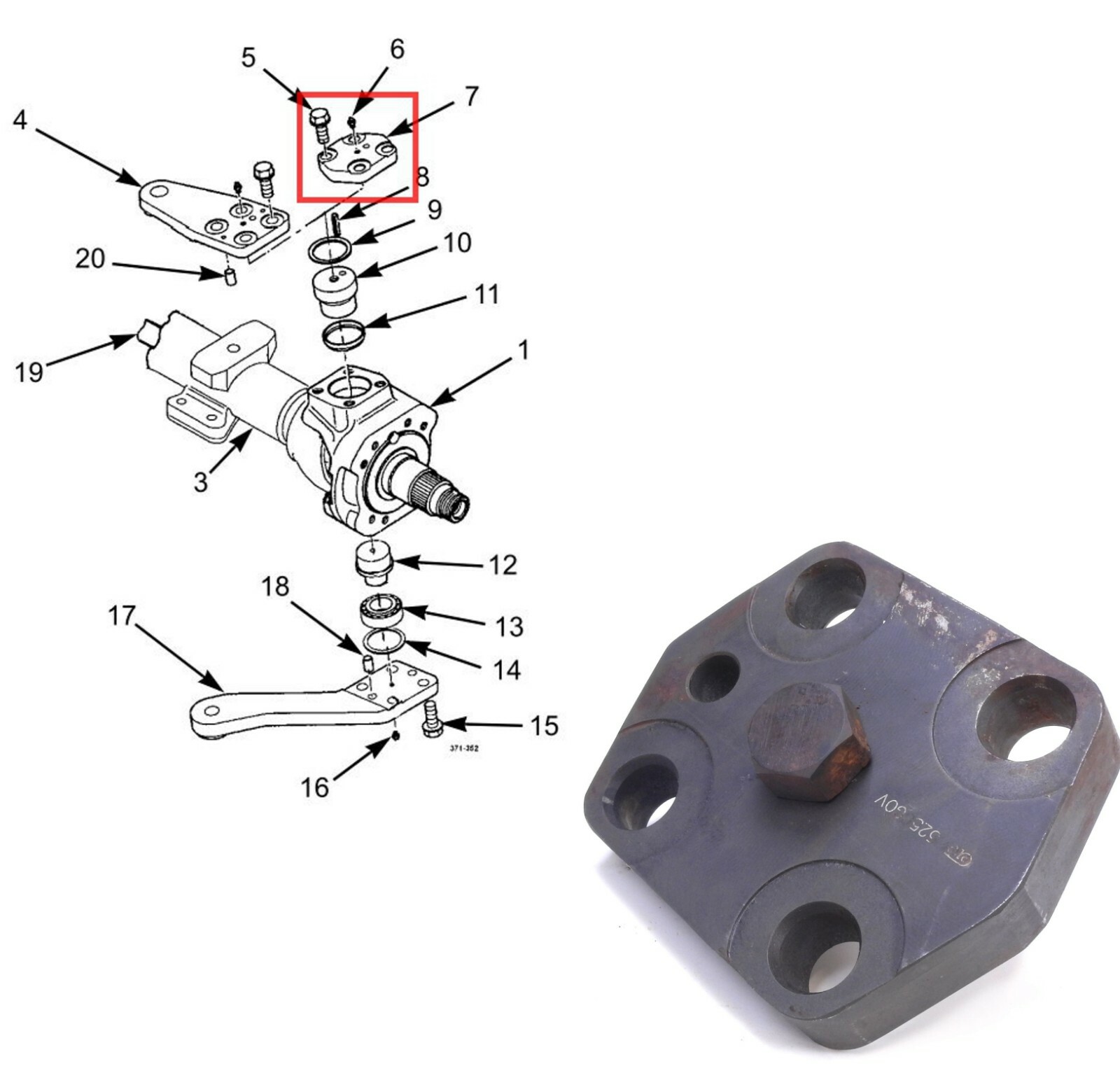 OTC 5250 M915 Cargo Truck Axle Wheel Spindle Upper Cover with Bolt
