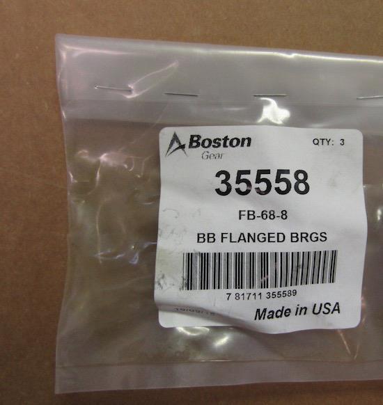 BOSTON GEAR LOT OF 3 35558 FB-68-8 BB FLANGED BRGS