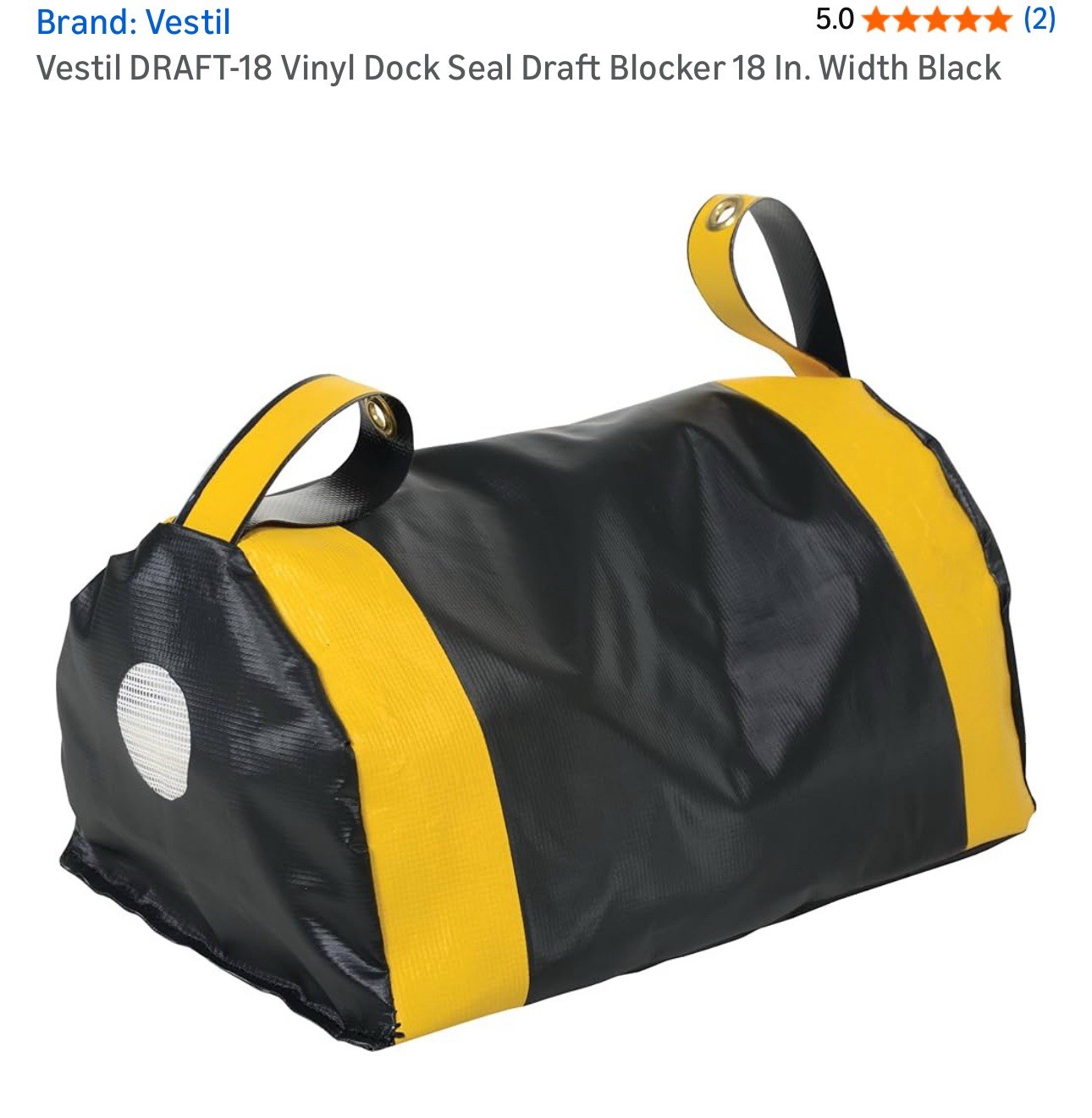Vestil DRAFT-18 Vinyl Dock Seal Draft Blocker 18 in. Width Black