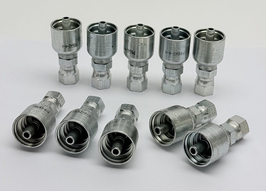 Lot Of 10, Parker 10643-4-4 Crimp Style Hose Fitting, 43 Series