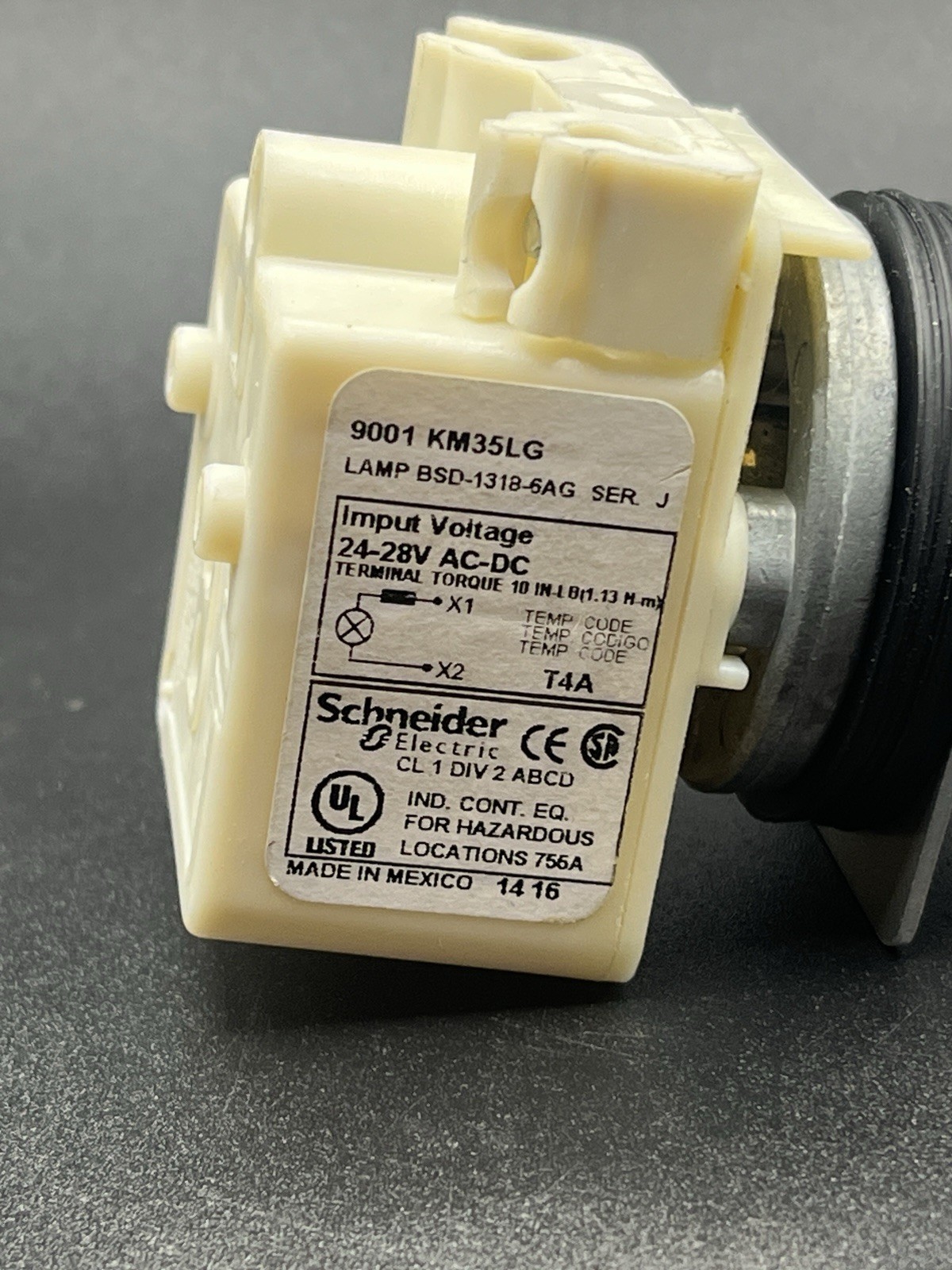 Schneider Electric 9001 KM35LG Pilot Light 24–28V AC/DC