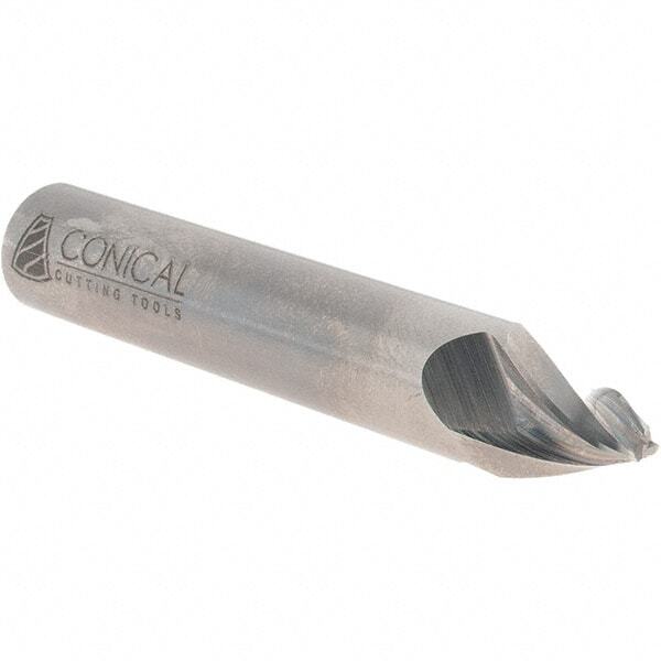 3-Flute Solid Carbide Tapered Square End Mill, 1/8″ Small End Diameter
