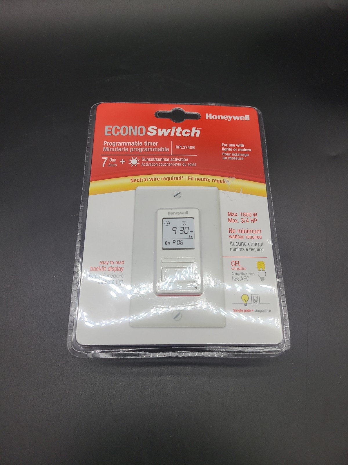 Honeywell 120-Volt 7-Day Programmable In/Out Motor & Light Switch Timer RPLS740B