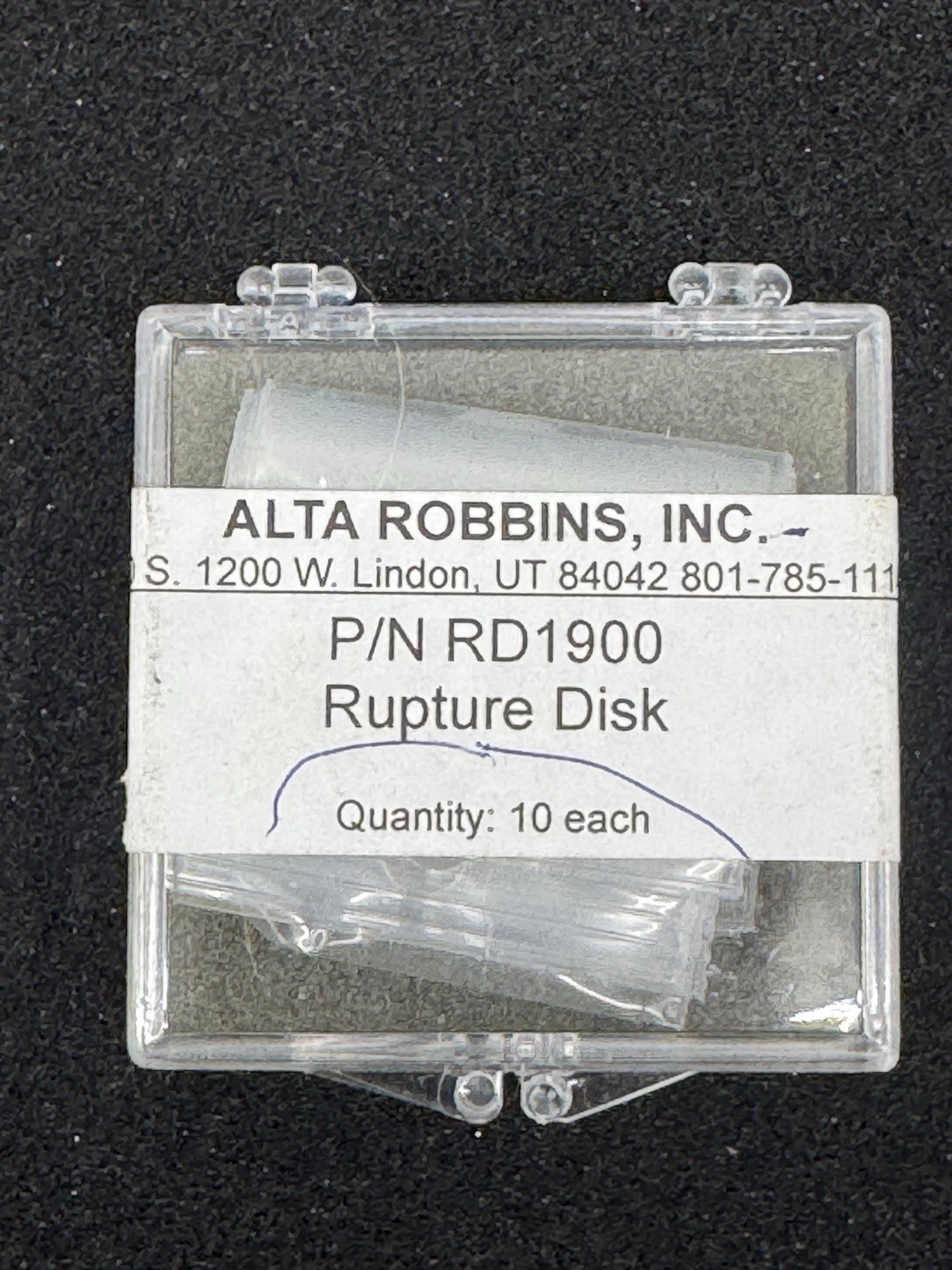 Alta Robbins Rupture Disc P/N RD1900 Set Of 10