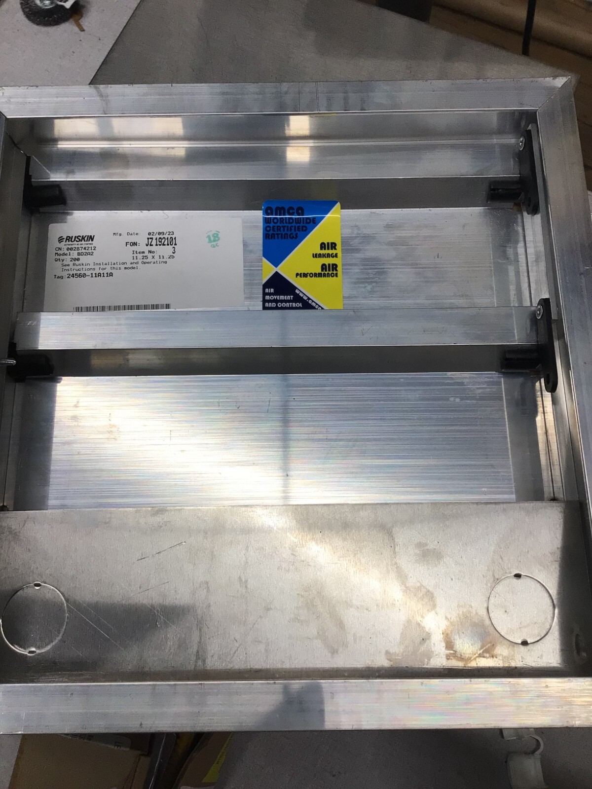 Ruskin BD2A2 Backdraft Damper 11.25″ x 11.25″ – Shutter Vent