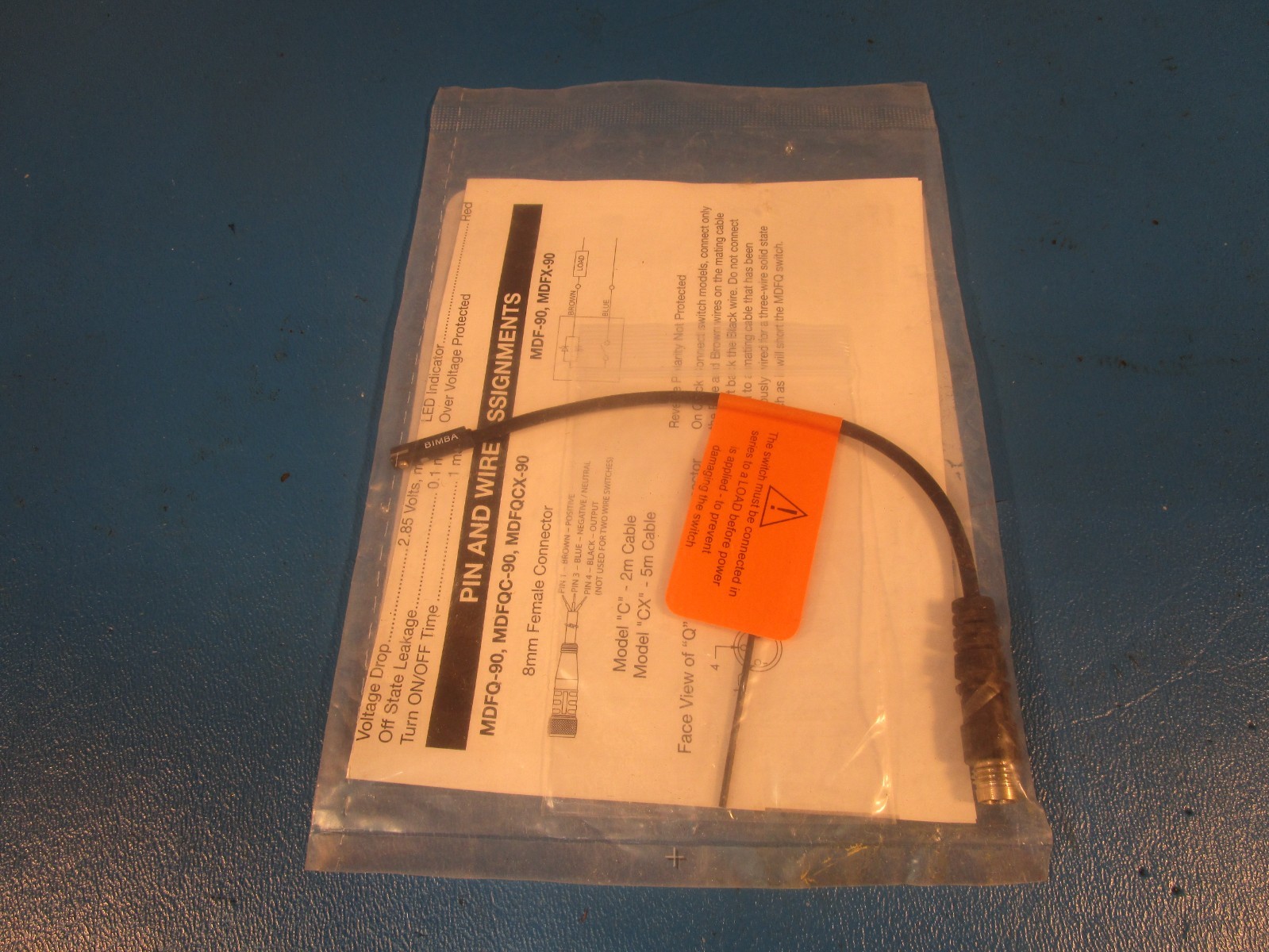 Bimba MDFQ, Edge Switch, 3 Pins, Reed and Solid-State Switch, 6″ Cable