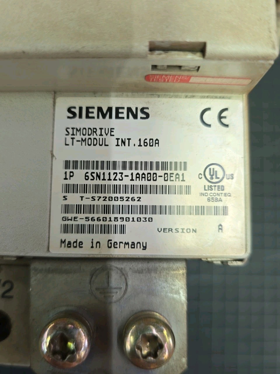 Siemens 1P 6SN1123-1AA00-0EA1 VER.A, WITH CARD 1P 6SN1118-0DG21-0AA1 VER. C
